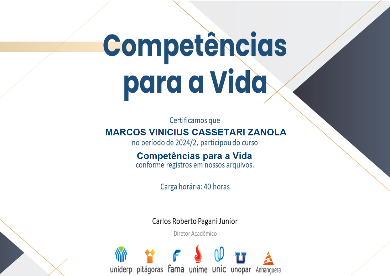 Certificado 40
